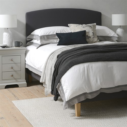 Cecily Charcoal Linen Double Upholstered Bed