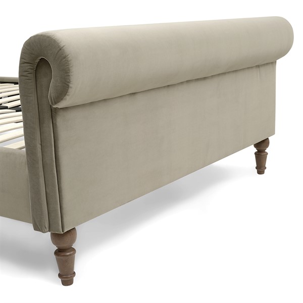 Hilcott 4ft 6" Double Sleigh Bed Mink Velvet The Cotswold Company