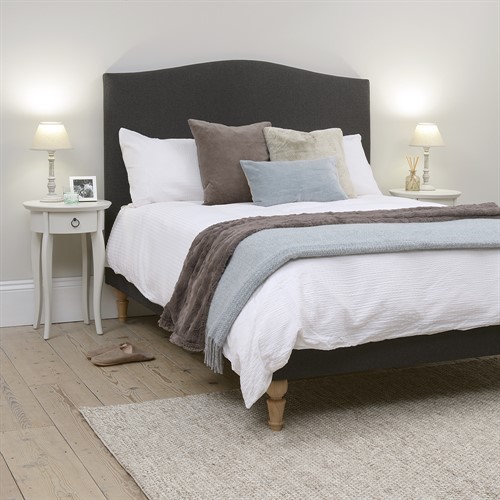 Witney Charcoal Tweed Double Upholstered Bed