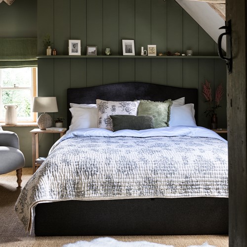 Witney Superking Ottoman Bed - Charcoal Tweed