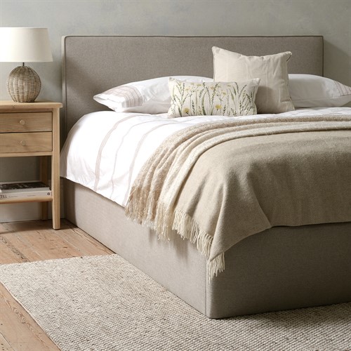Churchill Double Ottoman Bed - Natural Tweed