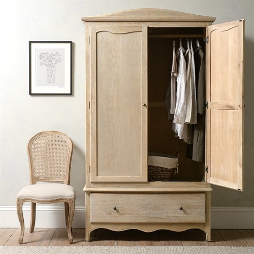 Camille Limewash Oak Double Wardrobe