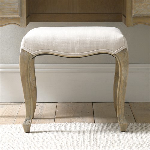 Camille Limewash Oak Dressing Table Stool