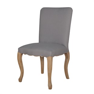 Camille Limewash Oak Upholstered Chair - Grey