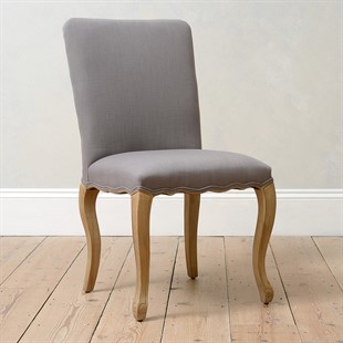 Camille Limewash Oak Grey Linen Dining Chair