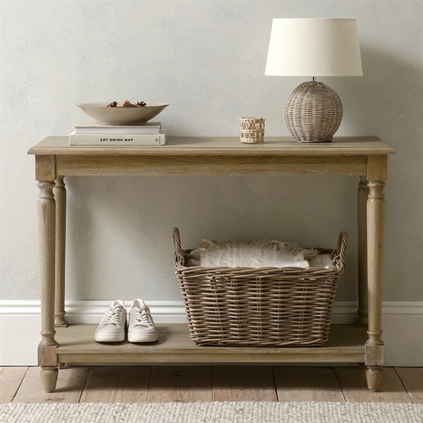 Camille Limewash Oak Console Table The Cotswold Company