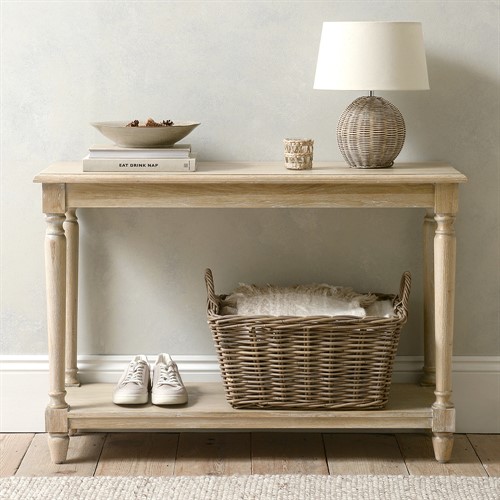 Camille Limewash Oak Console Table