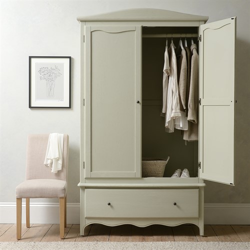 Camille French Grey Double Wardrobe