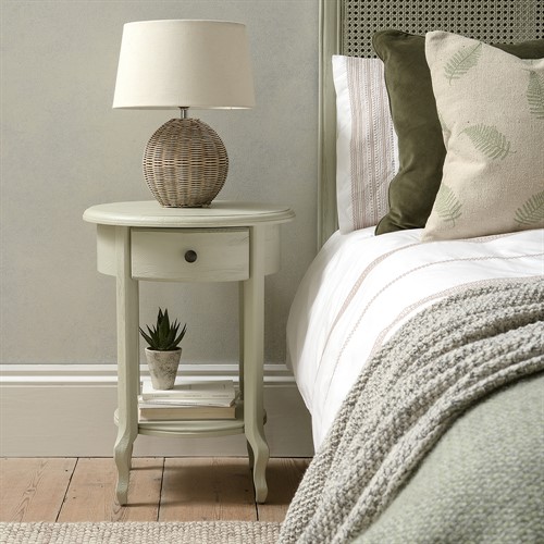 Camille French Grey 1 Drawer Bedside Table