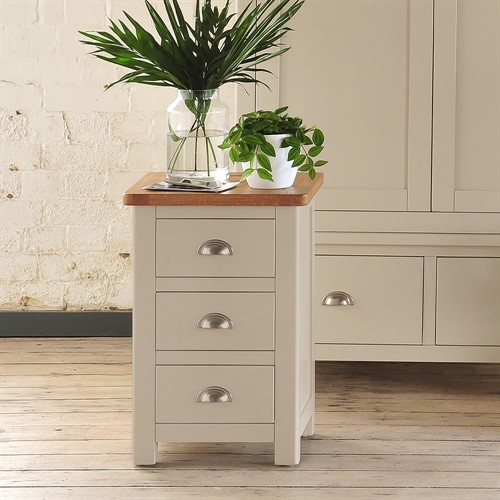 Lundy Stone 3 Drawer Bedside