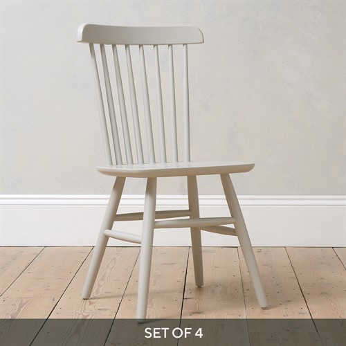 Set of 4 Spindleback Dining Chairs - Dove Grey