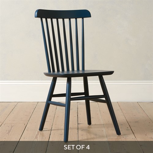 Set of 4 Spindleback Dining Chairs - Midnight Blue