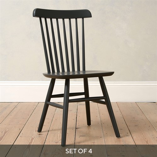 Set of 4 Spindleback Dining Chairs - Charcoal