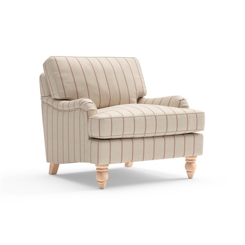 Morris - Armchair - Raspberry  - Compton Stripe