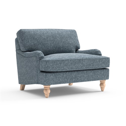 Morris - Love Seat - Mid Blue - Aquaclean Oxford