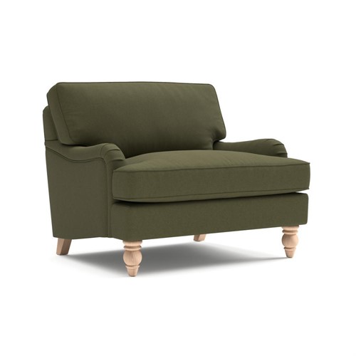 Morris - Love Seat - Forest Green - House Linen Mix