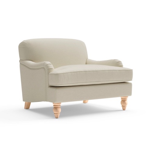 Ashbee - Love Seat - Lily White - Easyclean Linen Mix