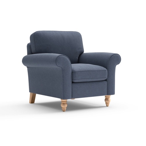 Hurley - Armchair - Indigo - House Linen Mix