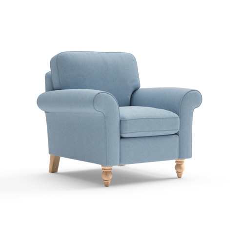 Hurley - Armchair - Sky blue - House Linen Mix