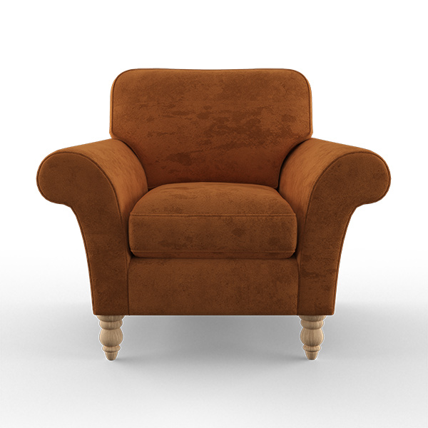 Hurley Armchair Terracotta Matt Velvet The Cotswold Company