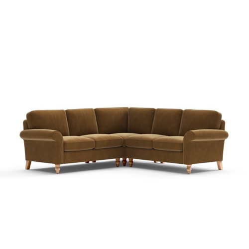 Hurley - Corner Sofa - Mustard - Matt Velvet