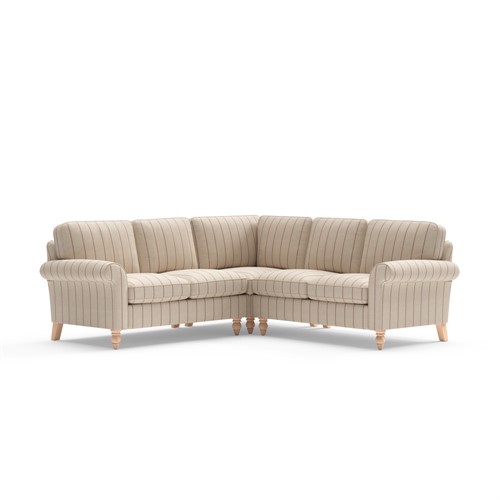 Hurley - Corner Sofa - Raspberry  - Compton Stripe