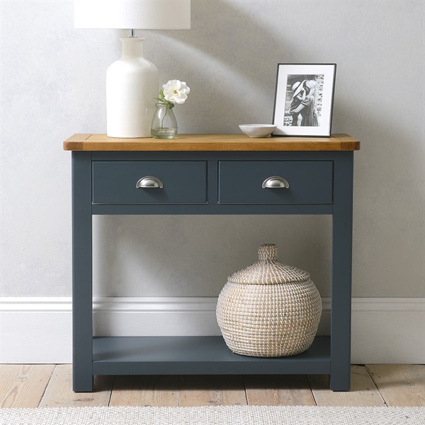 Westcote Inky Blue Console Table The, Navy Console Table With Drawers
