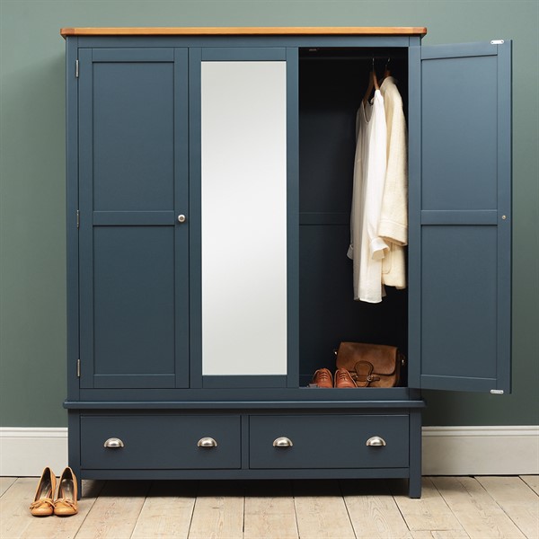 Westcote Inky Blue Triple Wardrobe The Cotswold Company