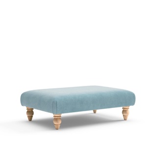 Clara - Foot stool - Washed Teal - Classic Velvet