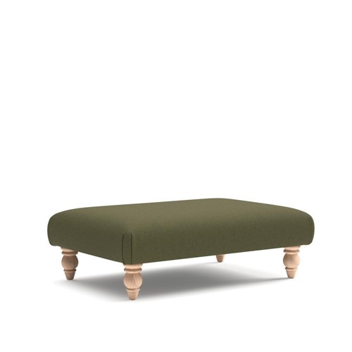 Clara - Foot stool - Forest Green - House Linen Mix