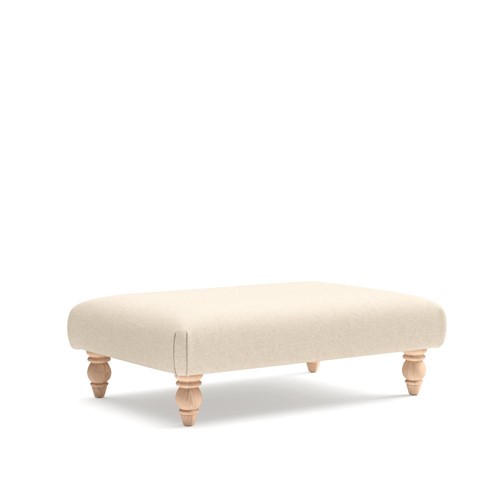 Clara - Foot stool - Lily White - House Linen Mix