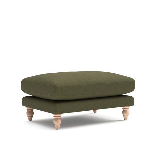 Emily - Foot stool - Forest Green - House Linen Mix