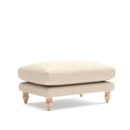 Emily - Foot stool - Lily White - House Linen Mix