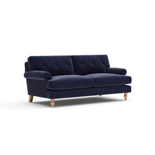 Talbot - 3 Seater - Deep Blue - Matt Velvet