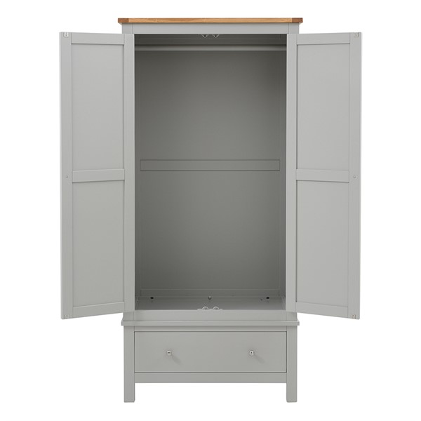 Simply Cotswold Pebble Grey Double Wardrobe The Cotswold Company