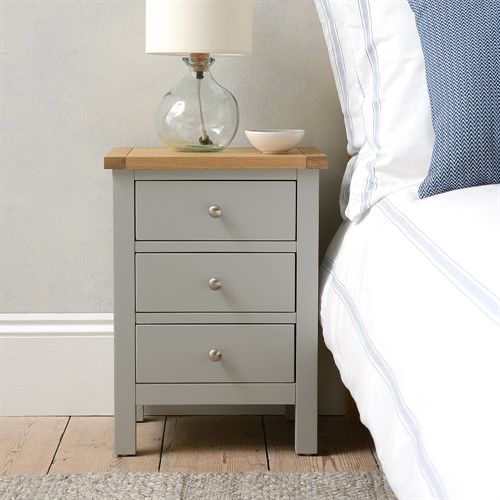 Simply Cotswold Pebble Grey 3 Drawer Bedside
