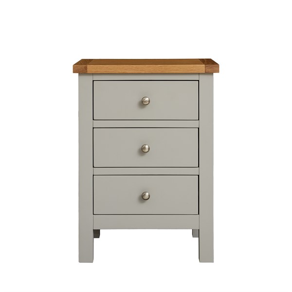 Simply Cotswold Pebble Grey 3 Drawer Bedside The Cotswold Company