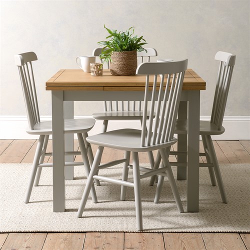 Simply Cotswold Pebble Grey Square Extending Dining Table 