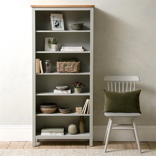 Simply Cotswold Pebble Grey Large Bookcase