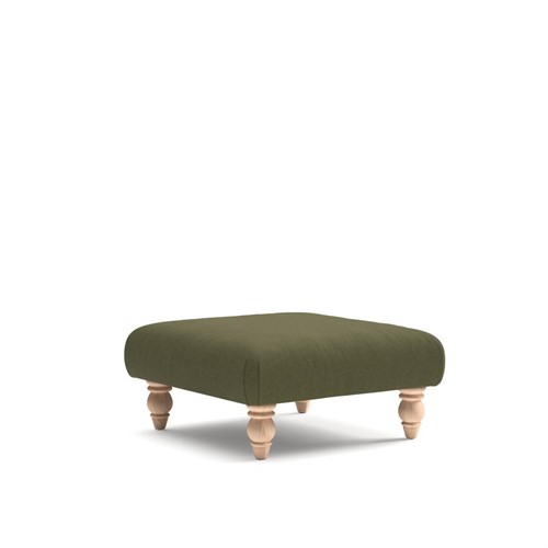 Clara Small - Foot stool - Forest Green - House Linen Mix