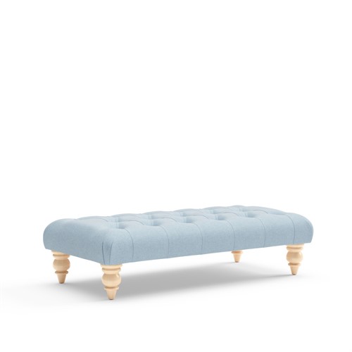 Isabel - Foot stool - Sky blue - House Linen Mix