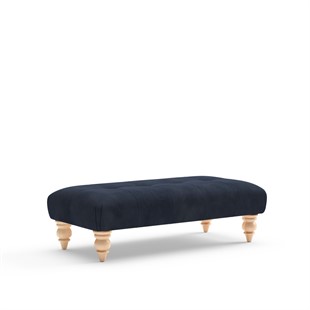 Eleanor - Large Foot stool - Navy - Simple Velvet
