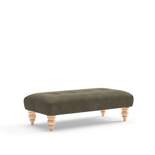 Eleanor - Large Foot stool - Fern - Simple Velvet