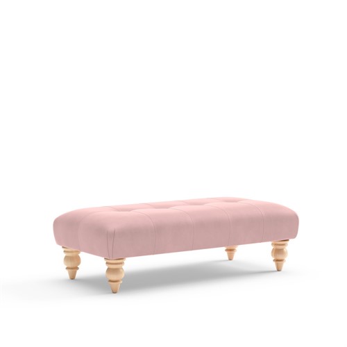 Eleanor - Large Foot stool - Blush - Simple Velvet