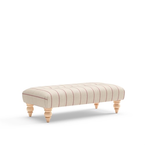Eleanor - Large Foot stool - Raspberry  - Compton Stripe
