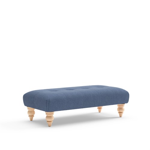 Eleanor - Large Foot stool - Dark Blue  - Chunky Cotton
