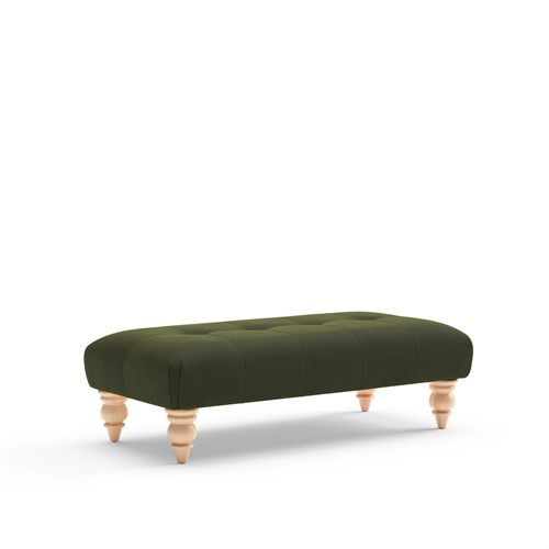 Eleanor - Large Foot stool - Forest Green - Matt Velvet