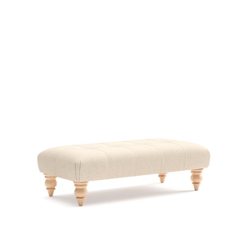 Eleanor - Large Foot stool - Lily White - House Linen Mix