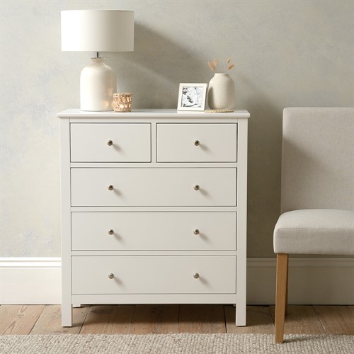 Simply Cotswold Pure White 5 Drawer Chest