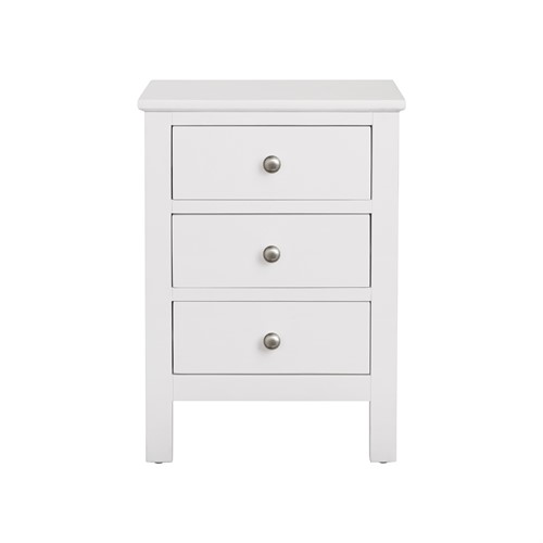 Simply Cotswold Pure White 3 Drawer Bedside